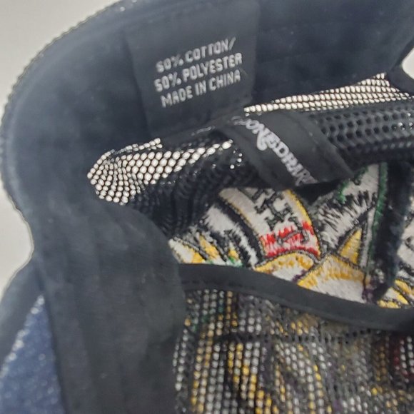 Ed Hardy Black Snapback Trucker Hat Dedicated To The One I Love Embroidered Logo - Picture 5 of 6